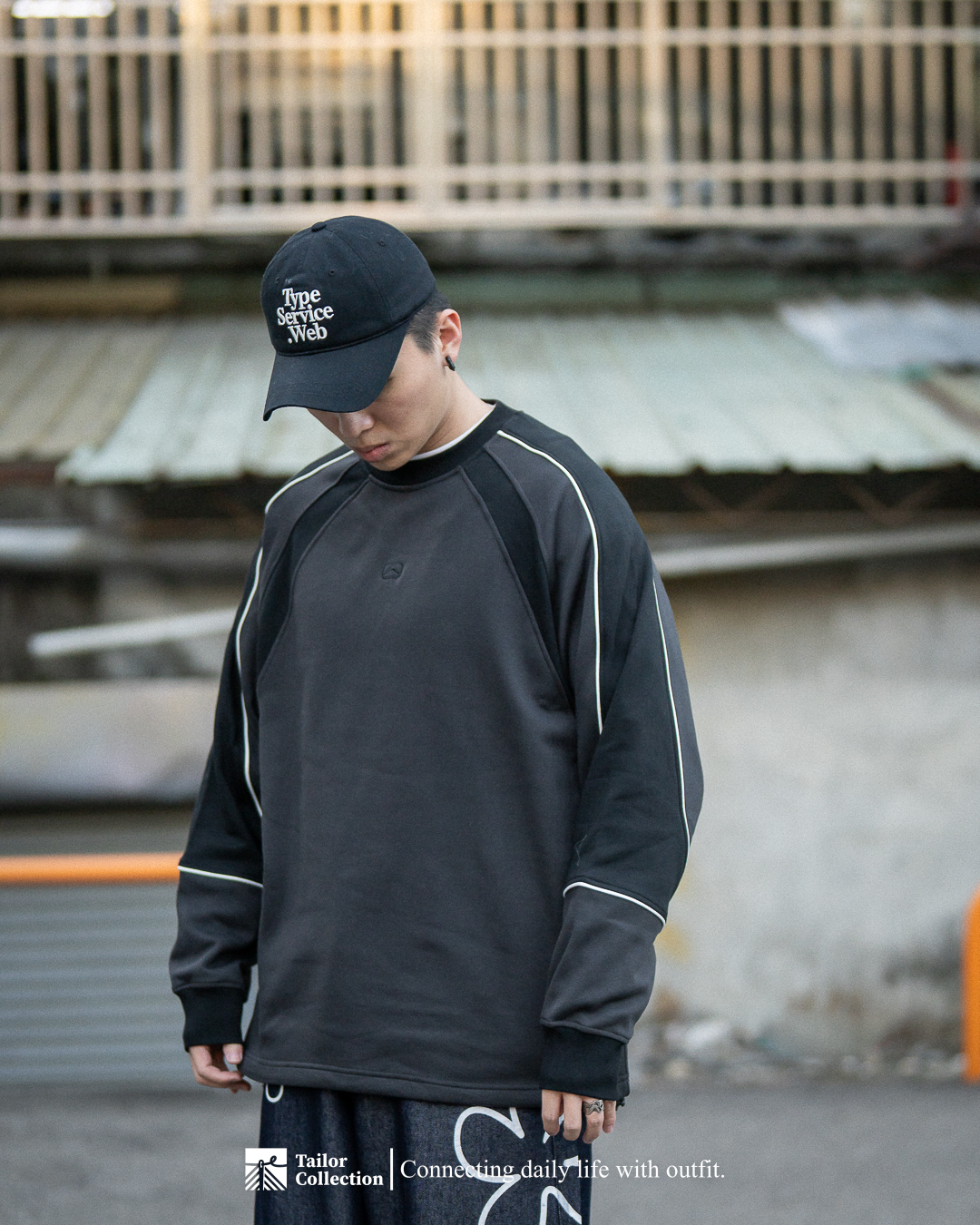 #預購 Tailor collection 線條造型 下擺縮口 內刷毛 大學踢 黑色