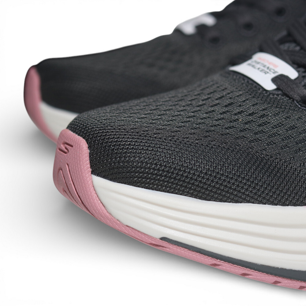 SKECHERS 健走鞋 DISTANCE WALKER 深灰粉 足弓 回彈 女 125028CCPK