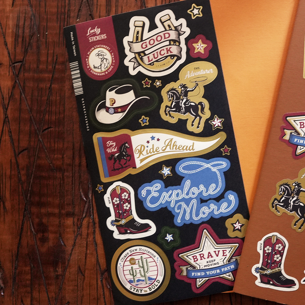 《GOOD LUCK》 限量冒險幸運燙金貼紙 二入