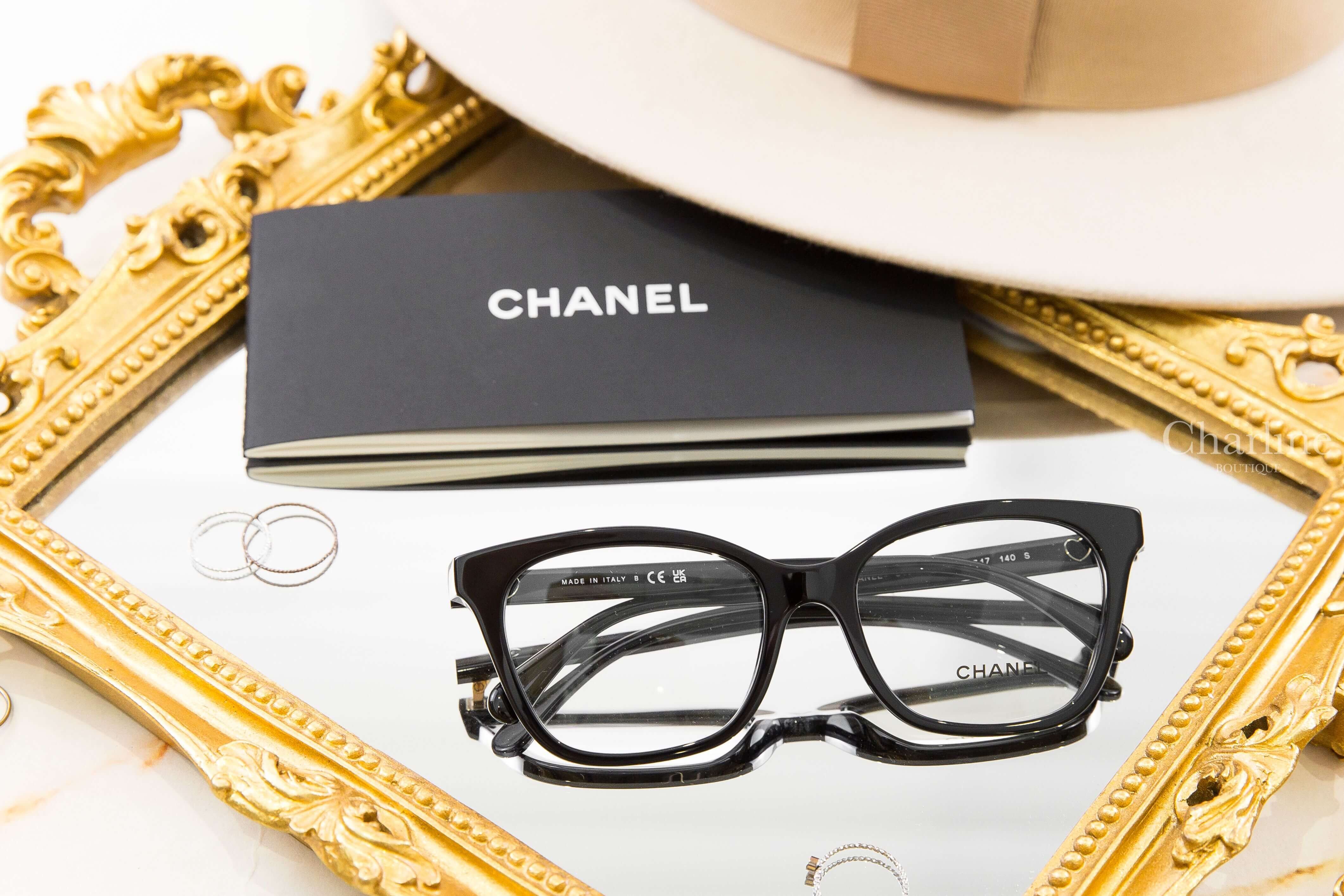 Chanel Rectangle Eyeglasses 黑色方框側邊愛心CC平光眼鏡