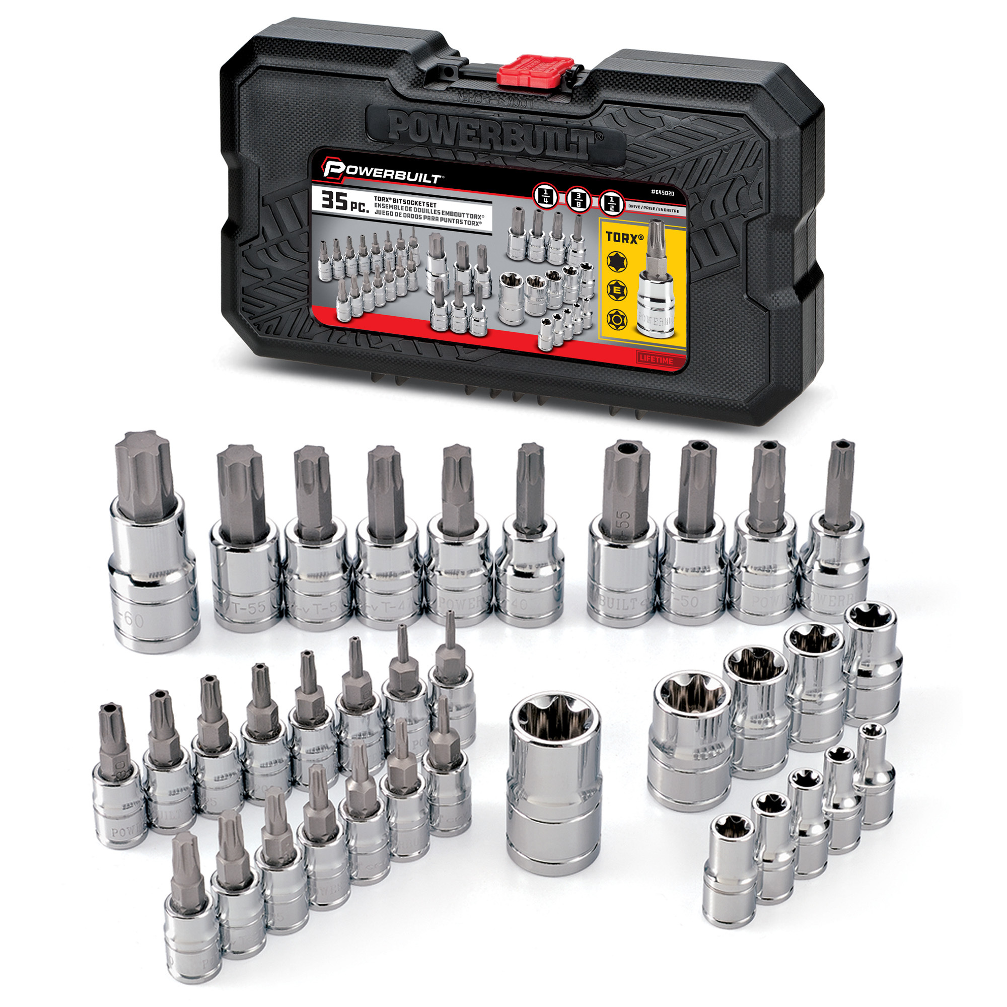Powerbuilt 35件式專業星型、中空星型、E型梅花套筒起子工具組