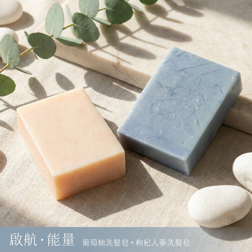 【啟航．能量組】啟航Sailing Day 葡萄柚洗髮皂 + 全然The Source 枸杞人蔘洗髮皂