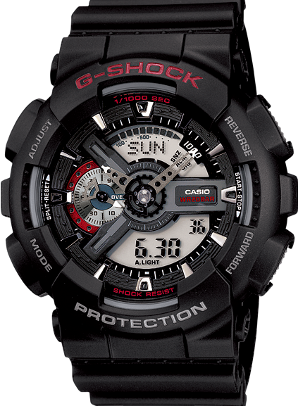 萬年鐘錶 - G-SHOCK  經典款潮流防震雙顯電子錶 GA-110-1A 錶徑 : 51.2 MM