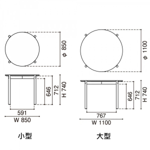 Castor Table Round (ø110)