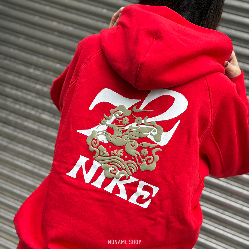 NIKE CNY 馬年限定 帽TEE 長袖 紅色 (男款)