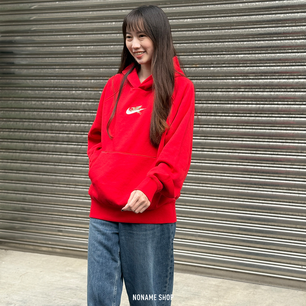 NIKE CNY 馬年限定 帽TEE 長袖 紅色 (男款)