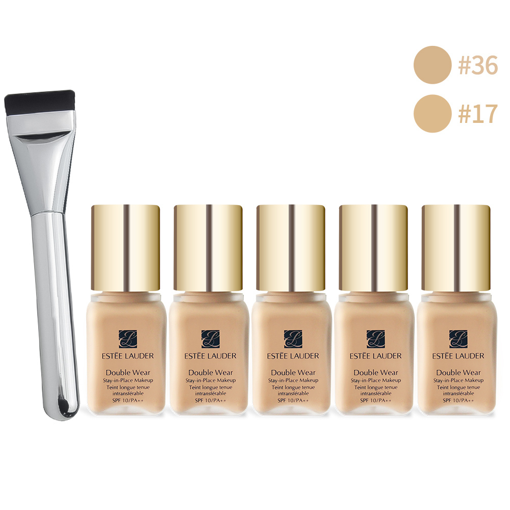 ESTEE LAUDER雅詩蘭黛 粉持久完美持妝粉底SPF10/PA++(7mlX5)#361W2 #171W1送粉底刷