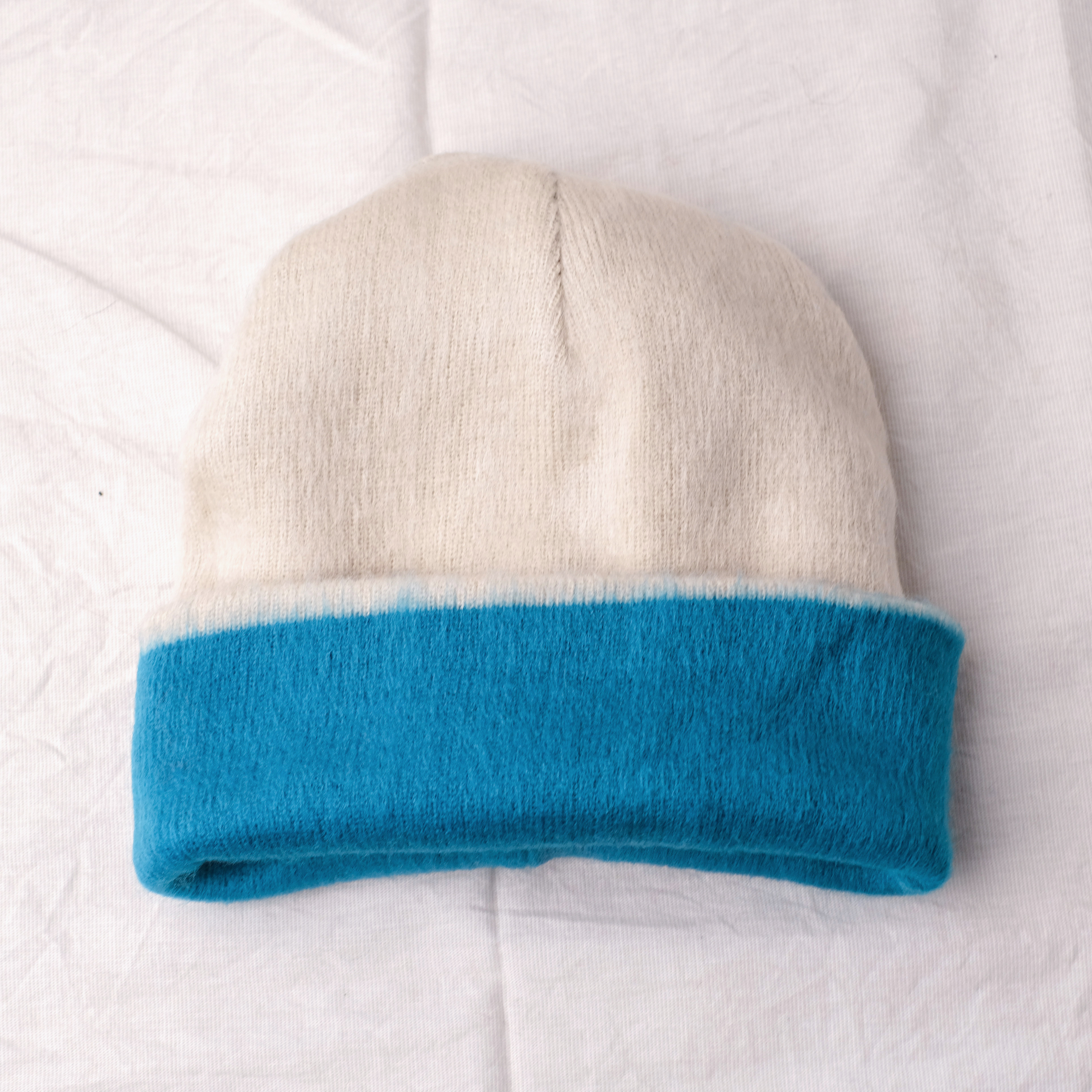 羊駝針織帽｜米白／藍｜厄瓜多