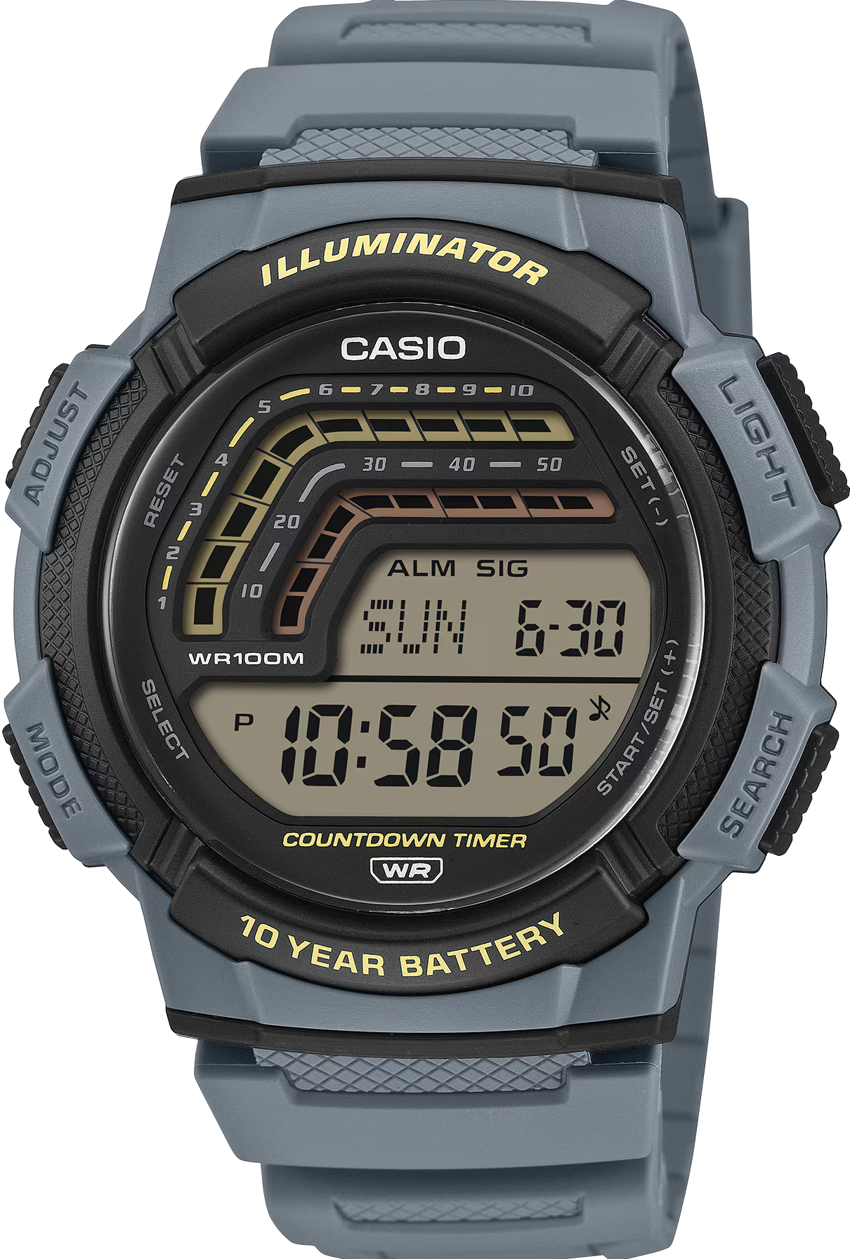 萬年鐘錶 - 卡西歐  CASIO  大顯示幕多功能數位顯示電子錶  WS-1800-2A 錶徑 45MM