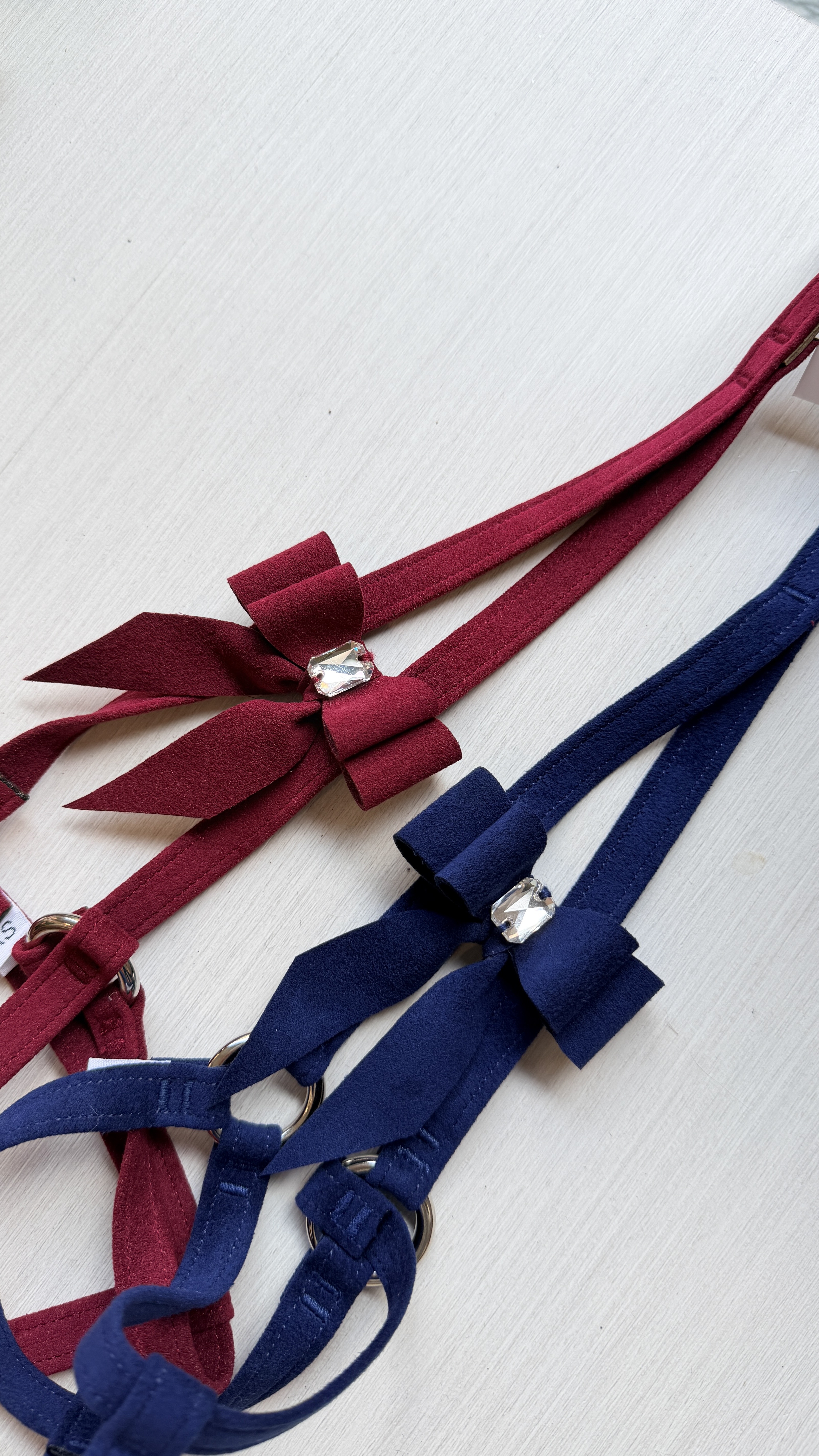 SUSAN LANCI Double Big Bow Tail Step N Go Harness Leash