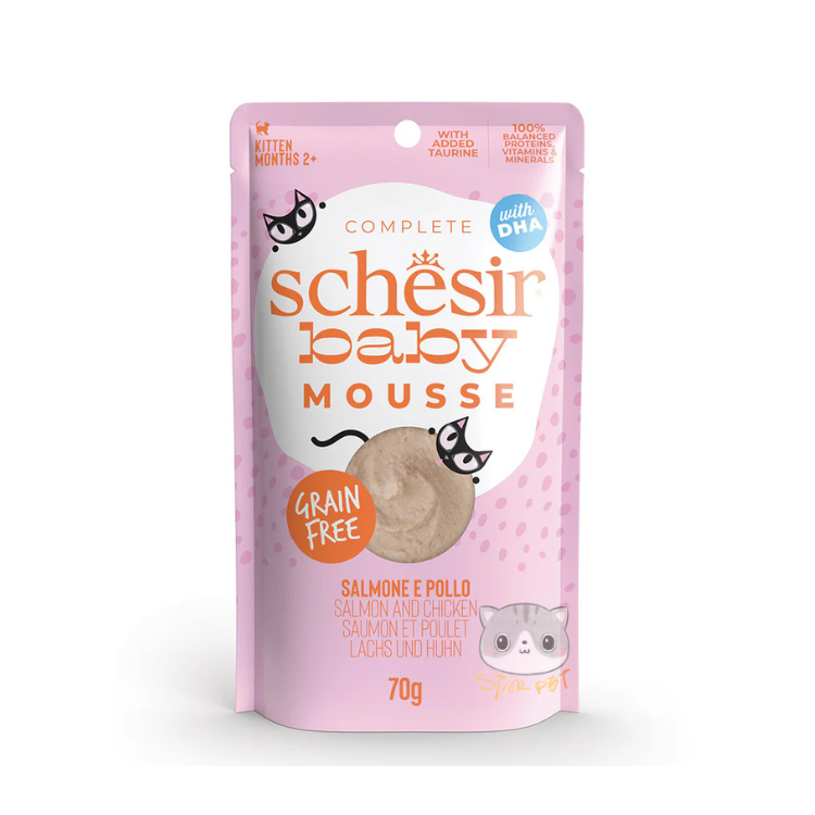 Schesir Baby 雞肉三文魚 慕絲 幼貓主食餐包 70g