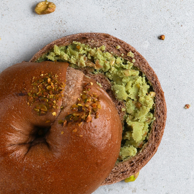 可可開心果奶酥貝果 (蛋奶素)