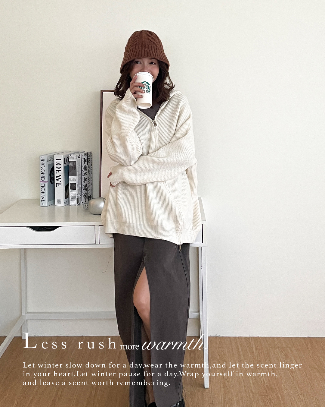 斜拉鍊造型毛衣