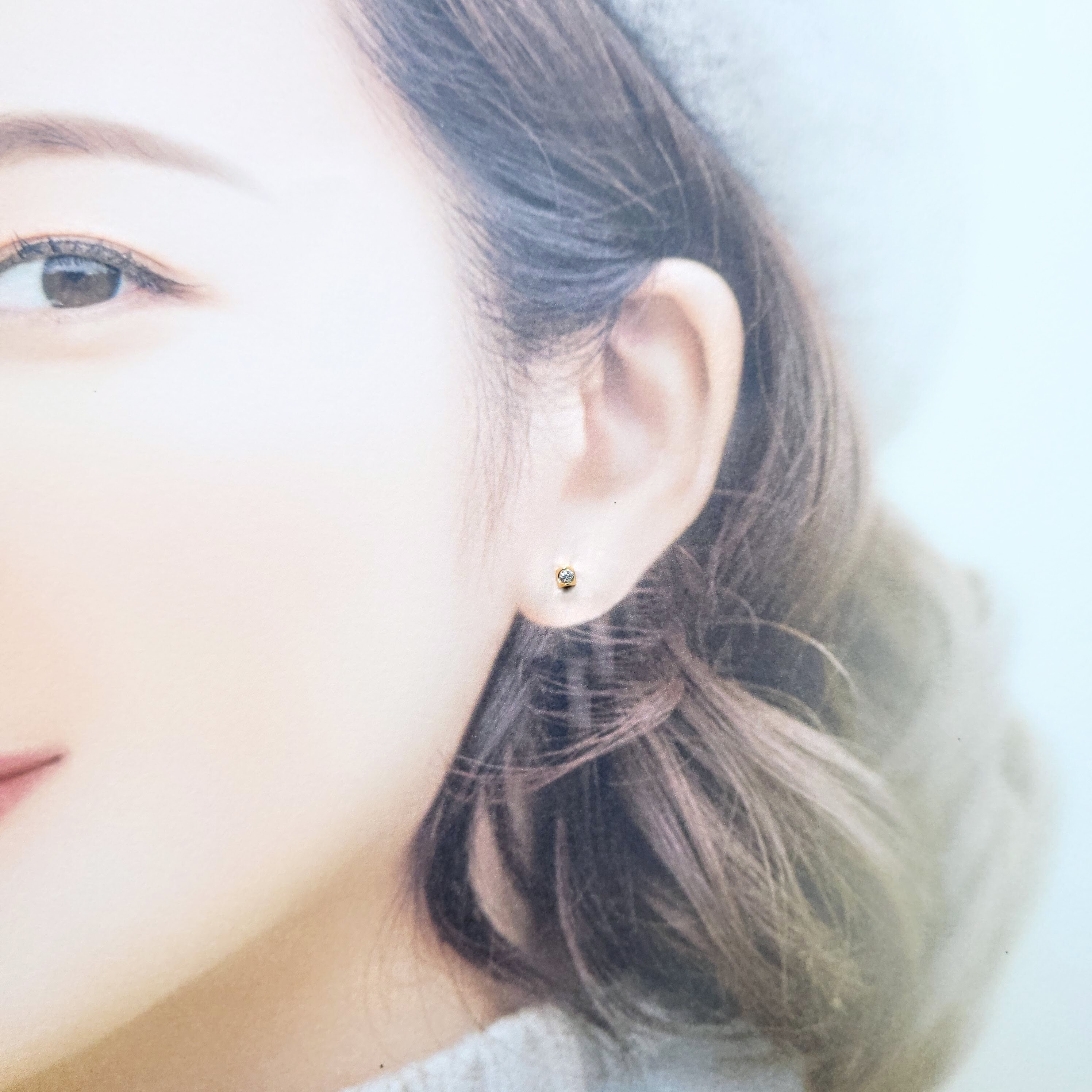 全新18K玫瑰金【主石5份鑽石】單耳環