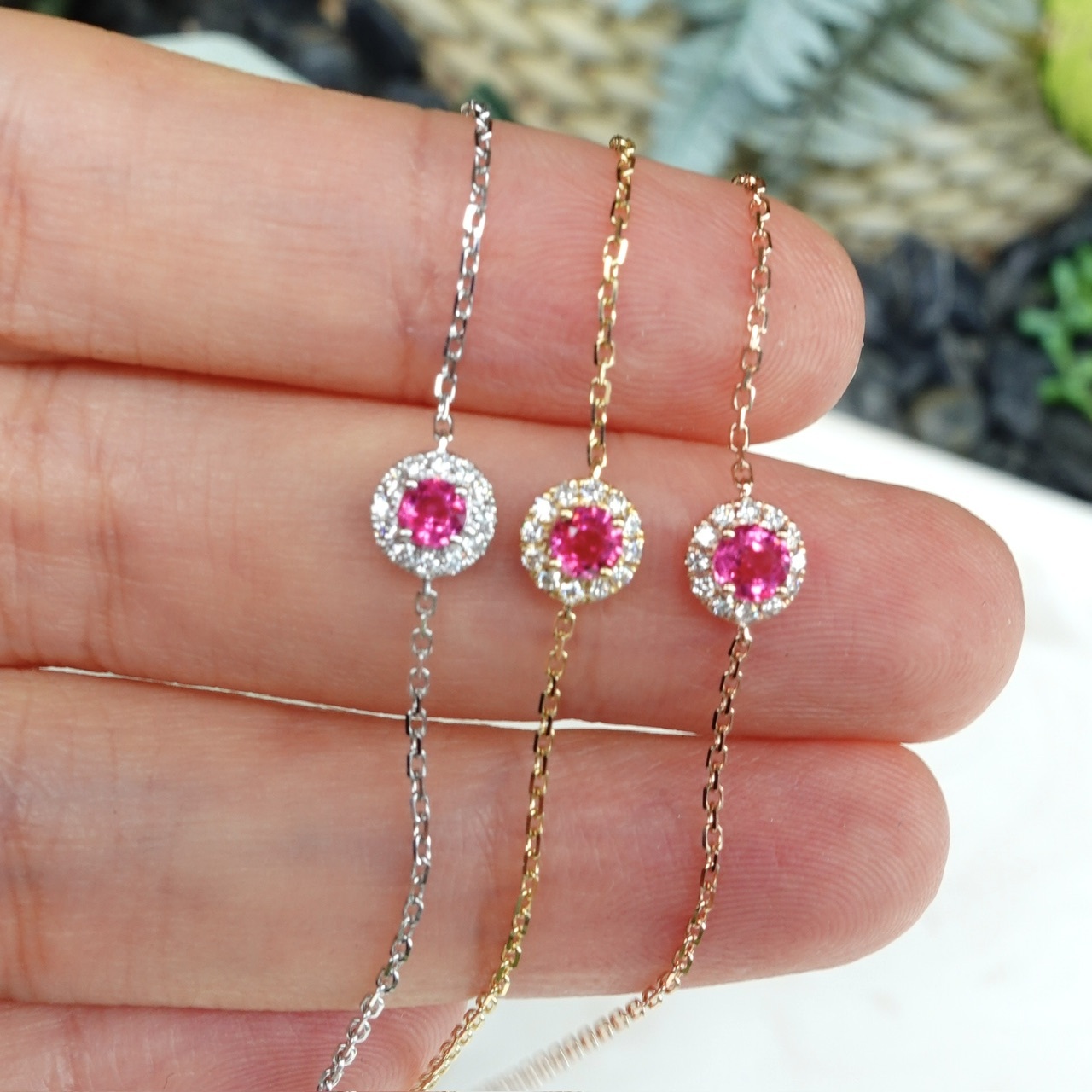 18K金緬甸納米亞尖晶石鑽石手鏈 - 絕地武士