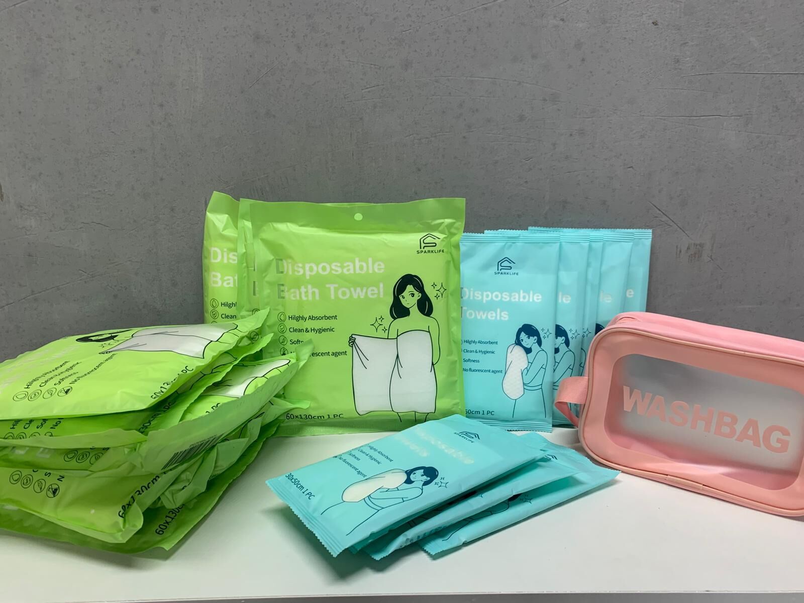 【直播】LL122409 旅行一次性毛巾&浴巾套裝(送防水收納袋)