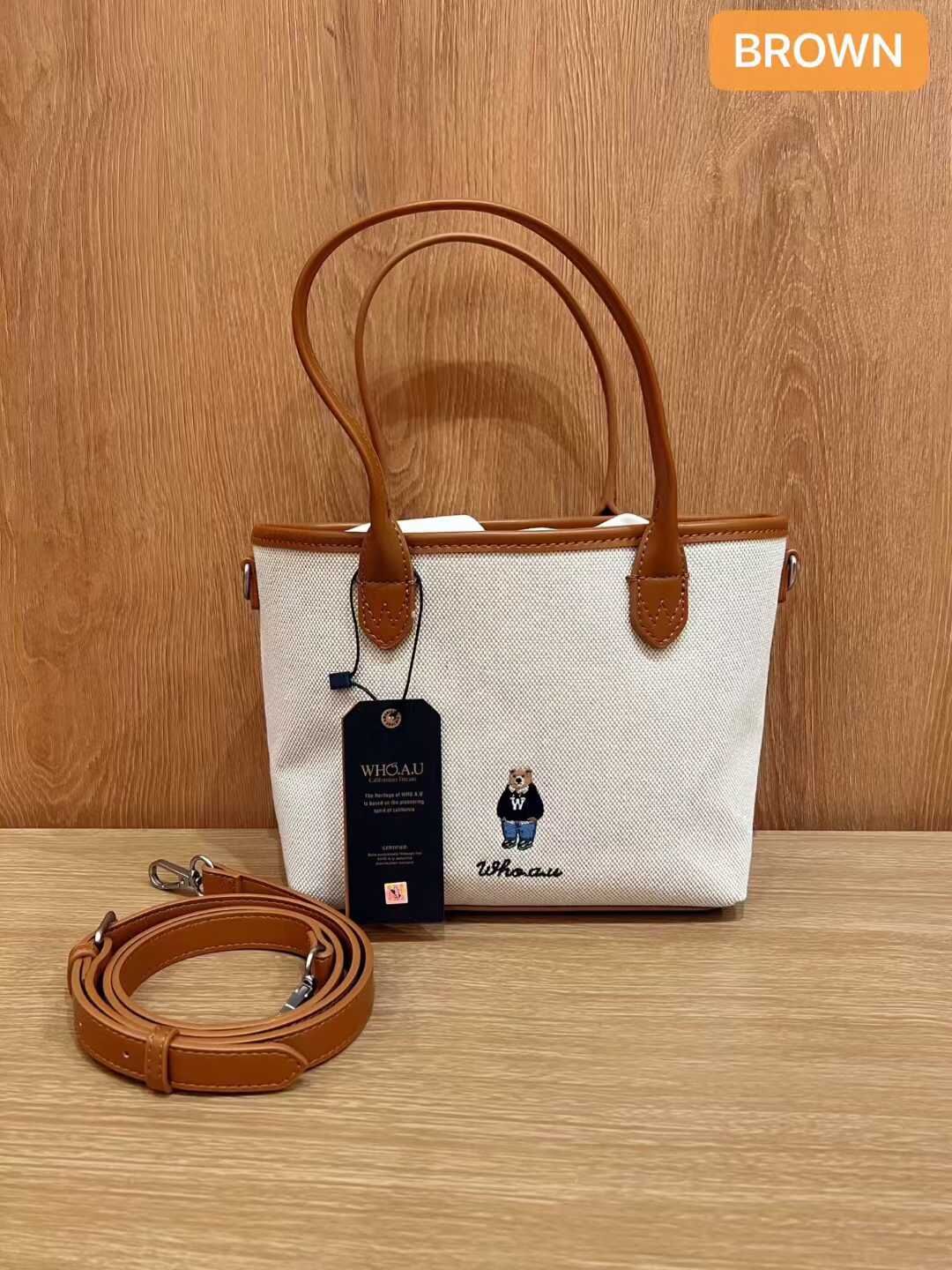 【預購】AKR122407 WHO.A.U 兩用帆布小托特包 (WHBGG2224A)