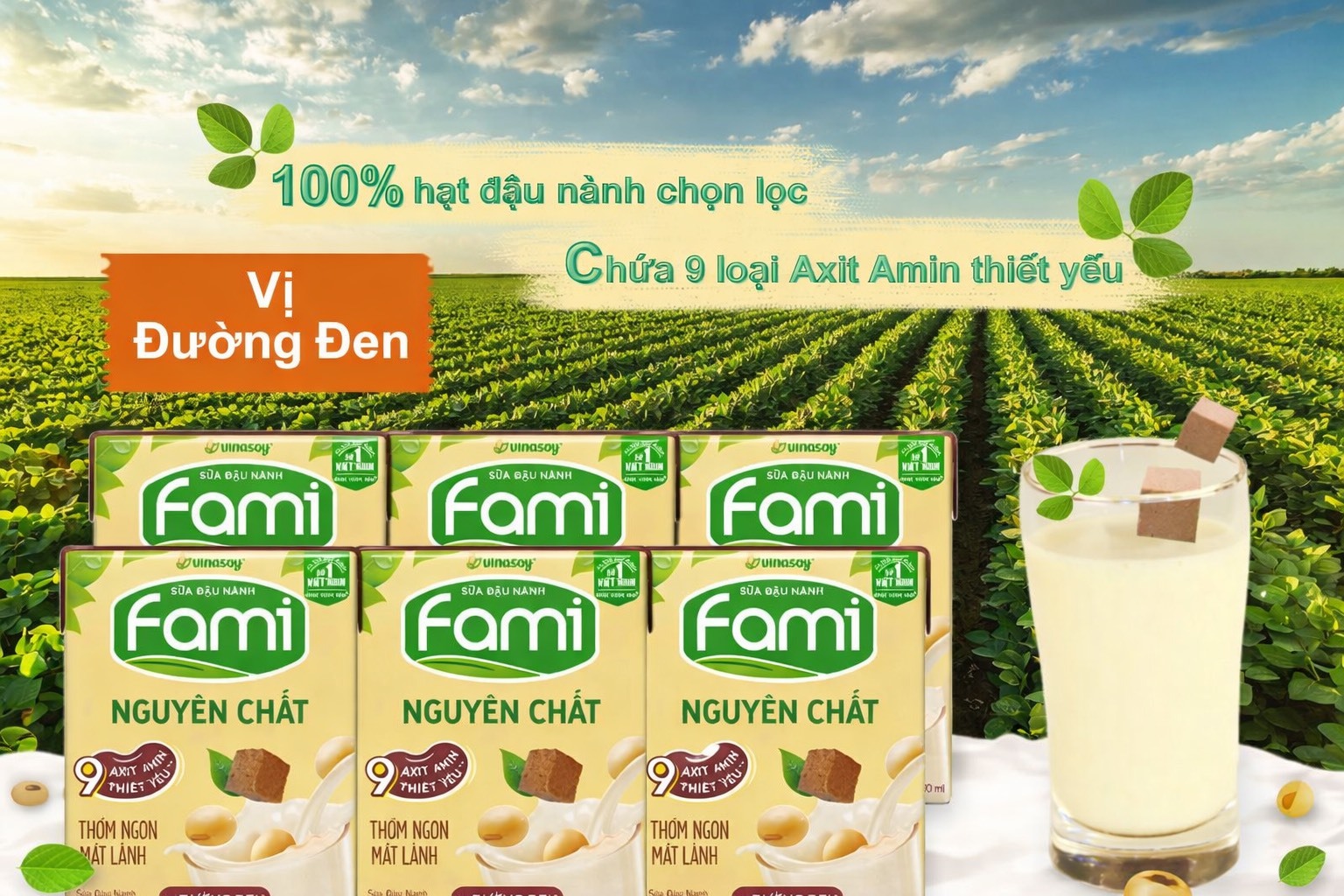 FAMI PURE SOY MILK WITH BLACK SUGAR FLAVOR 200ml