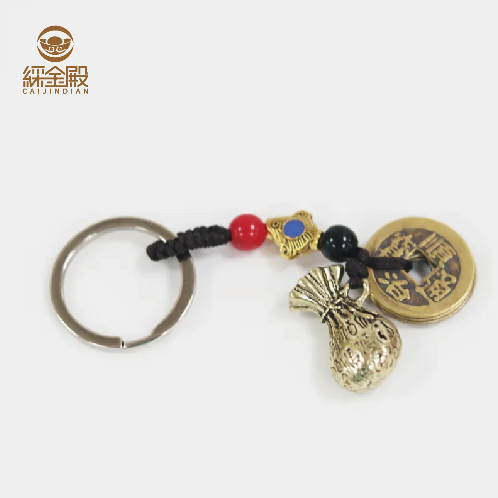 招財轉運五帝錢袋純銅吊飾｜《含過爐》招財｜避邪｜ 化煞｜聚財【綵金殿】