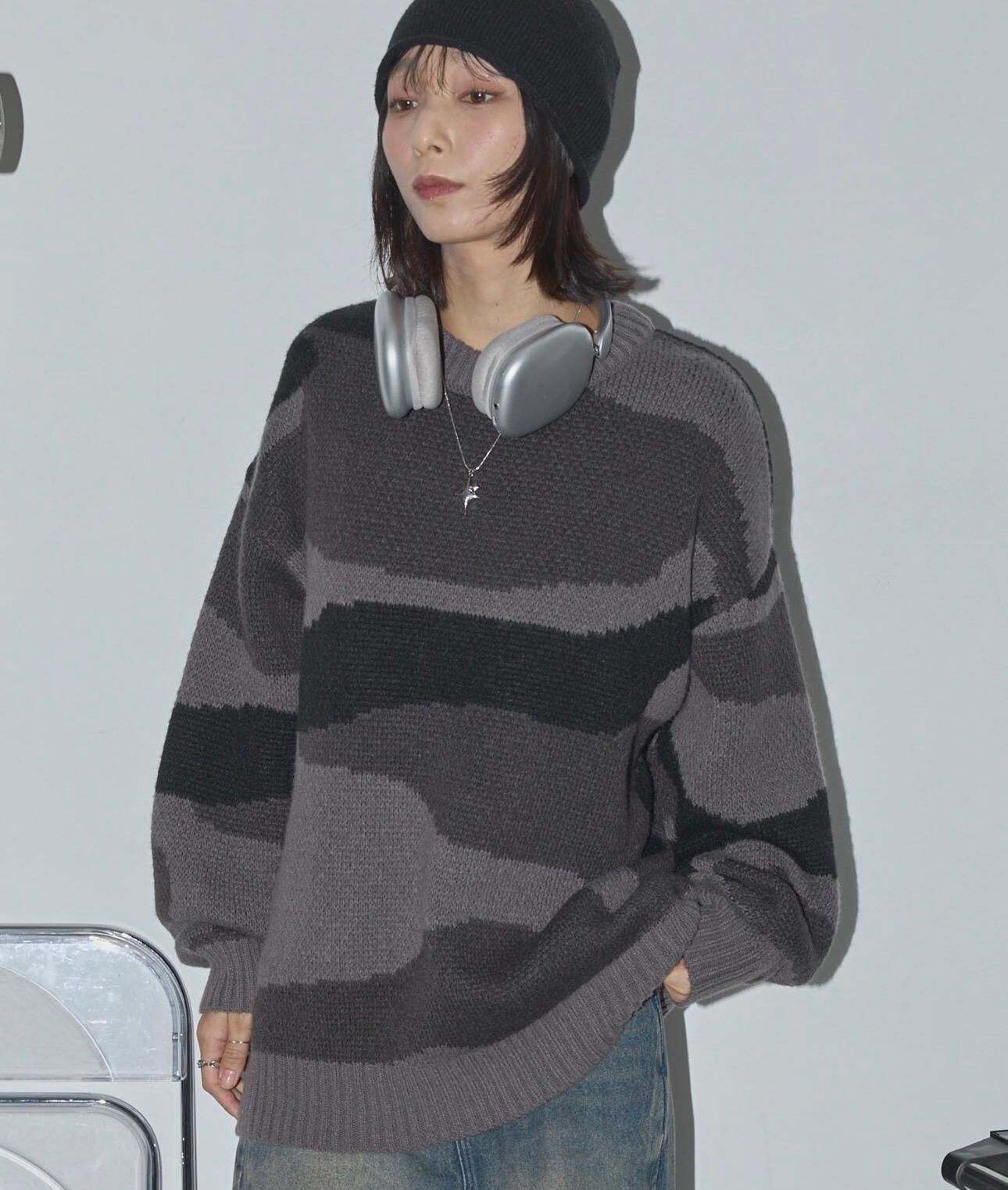 【預購】JN122404 Anchor Smith 迷彩提花針織上衣