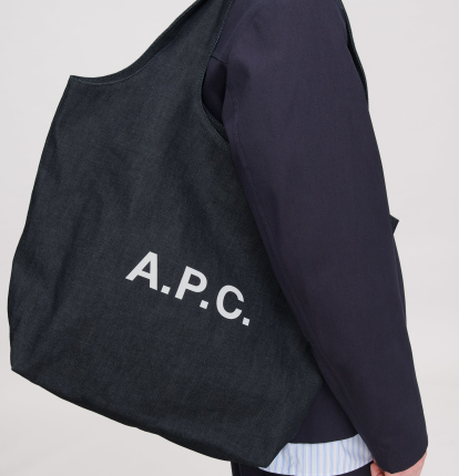 1FF0101-022 A.P.C. Unisex Horizontal Tote Bag In Dark Indigo Denim (SS26) #COHIZ-M61565_IAI (B-EU-E)
