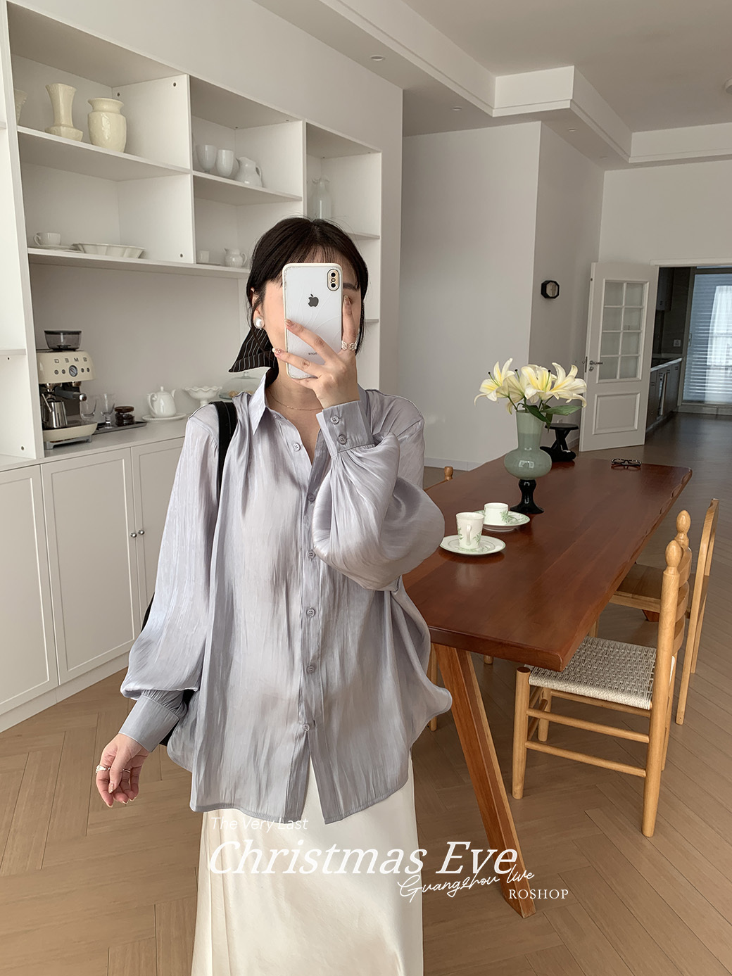 (R05)roshop made仙女光澤襯衫-4色