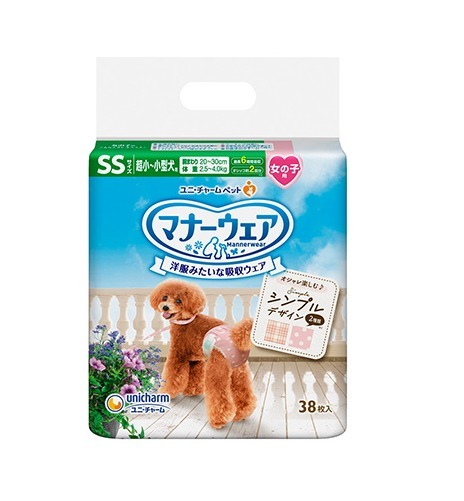 Unicharm 狗狗紙尿褲 母犬用 38片裝 - SS碼