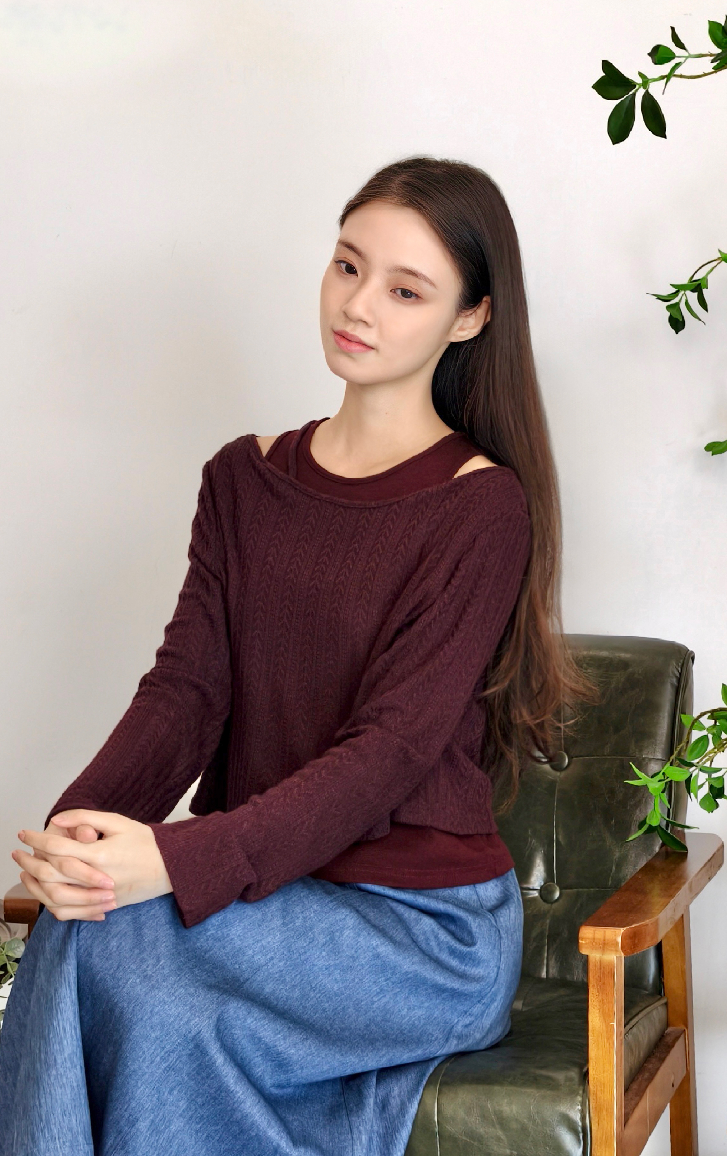 假兩件吊帶針織衫 LT0336