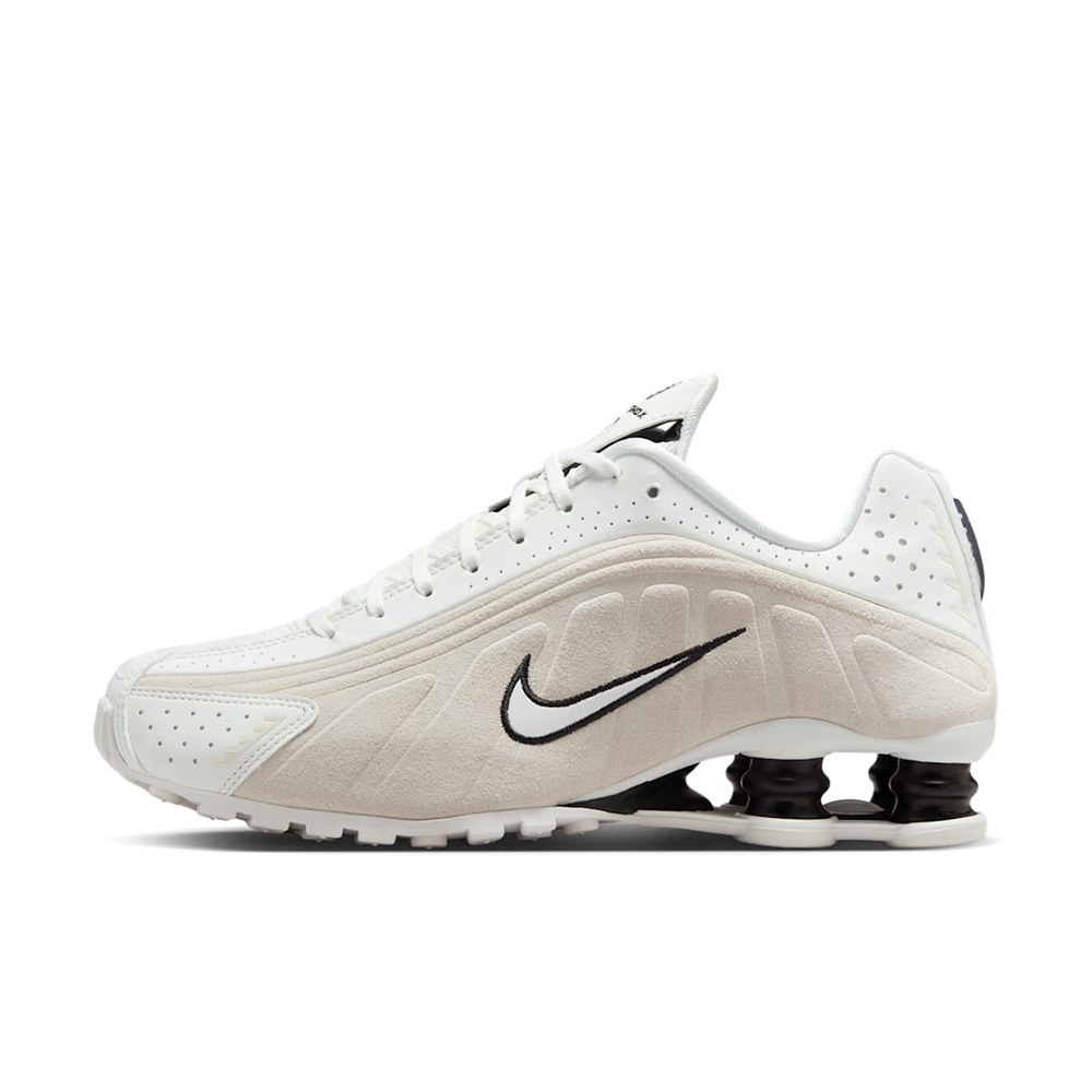 W Nike Shox R4 White Black Suede 米白麂皮 彈簧鞋 運動鞋 女鞋 HQ7739-100