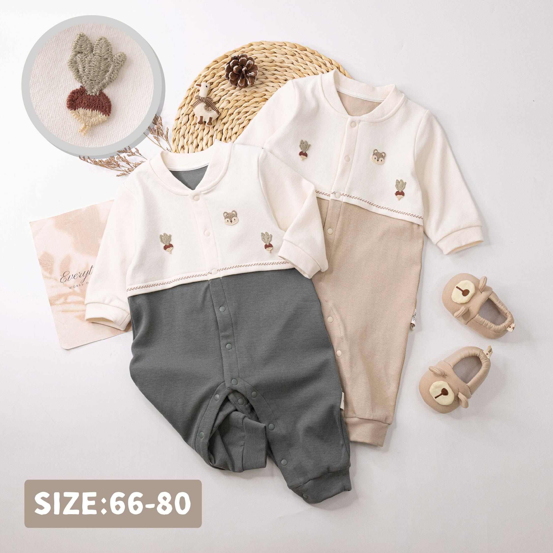 純淨系列【T3090】可愛狐狸與蘿蔔連身衣＊二色