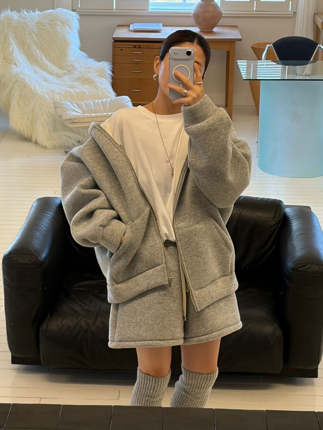 #AD147厚實挺版休閒外套(奶油/灰/黑)