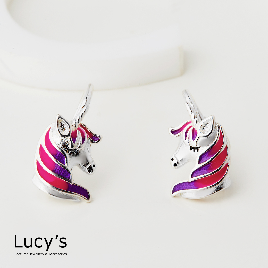 925純銀 獨角獸 易扣耳環 (126594)