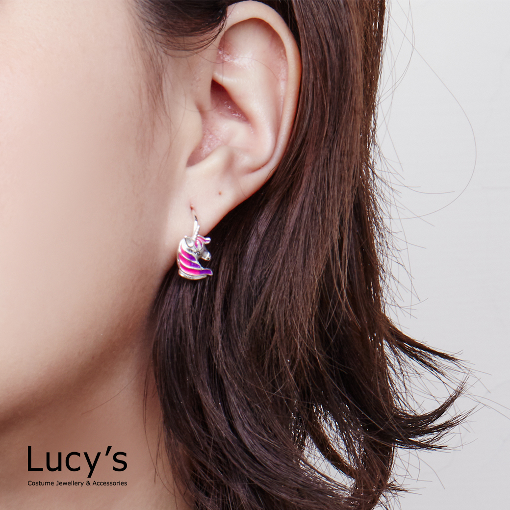 925純銀 獨角獸 易扣耳環 (126594)