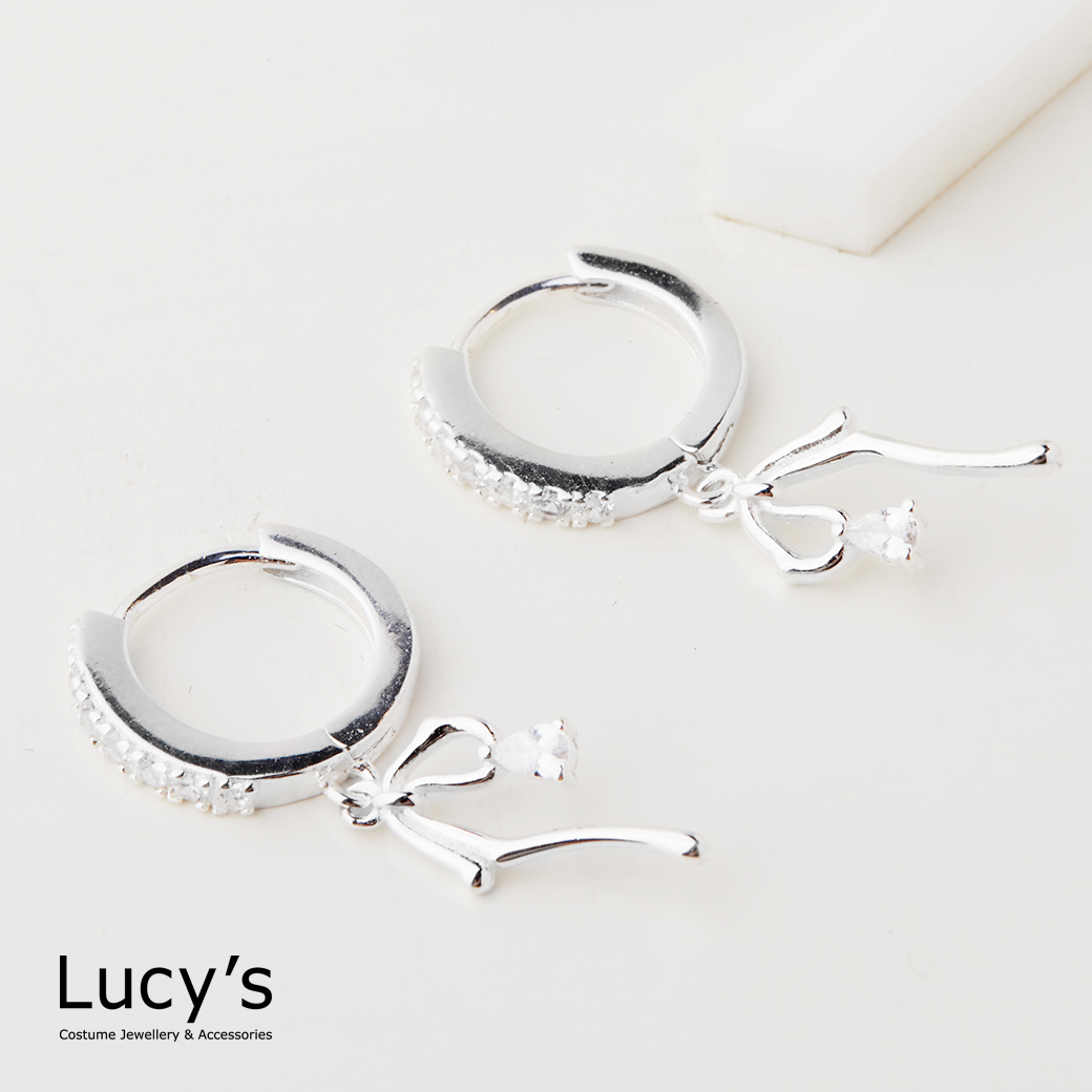 925純銀 禮結 易扣耳環 (126638)