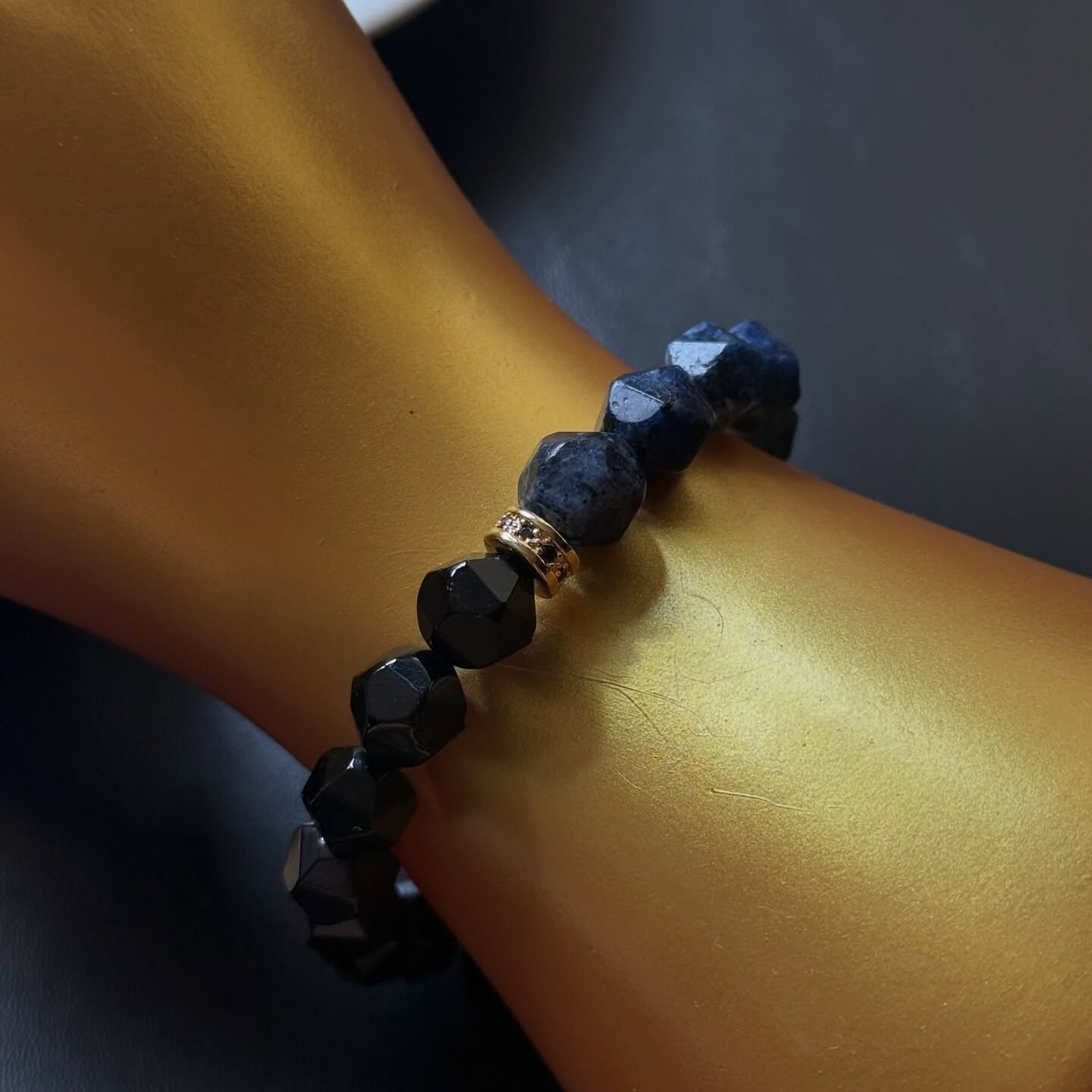 [原石] 蘇打石 / 方納石 +黑曜石 設計款手串