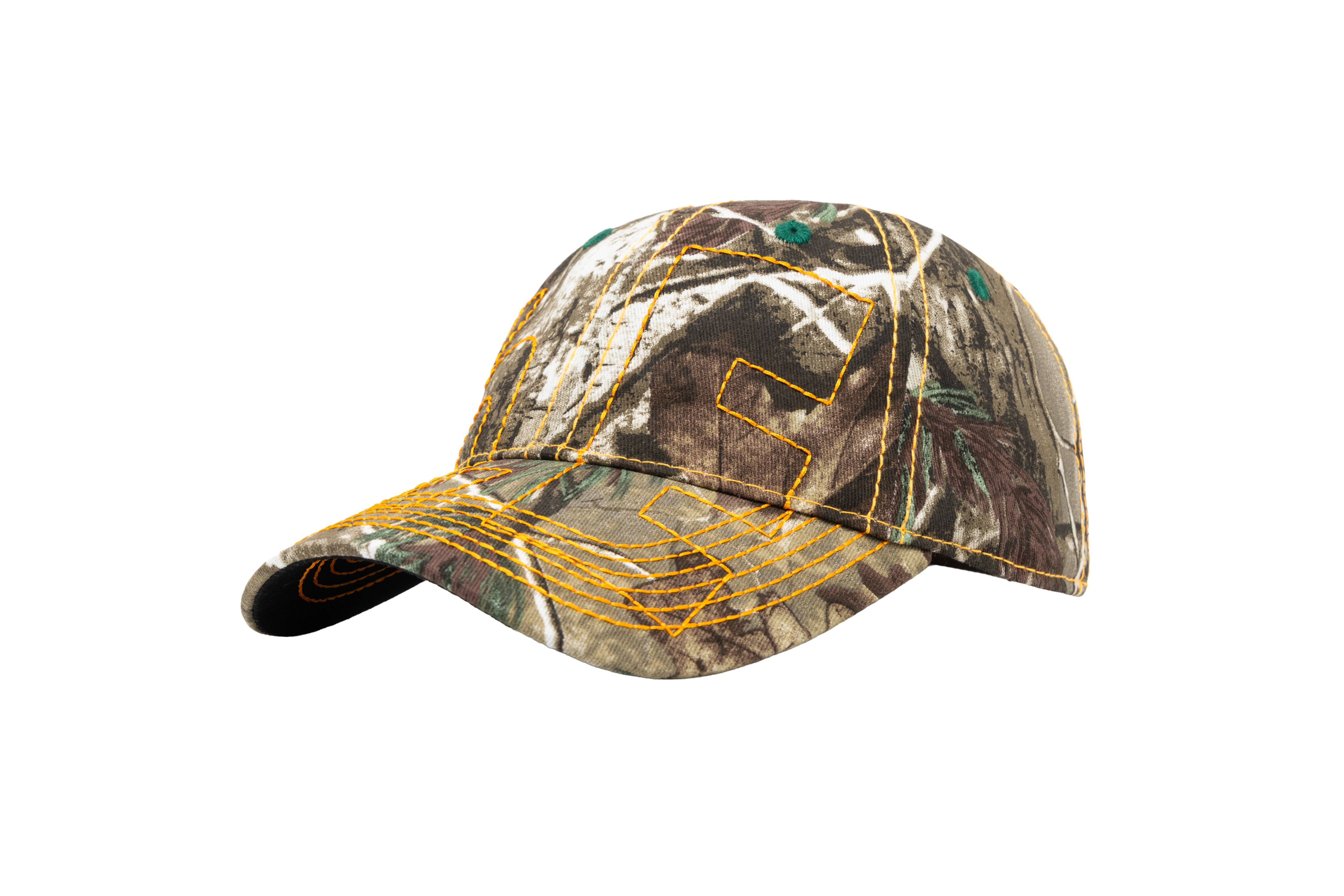 b.Eautiful "VAPOR 6 PANEL HAT" (Brown Real Camo / Orange)