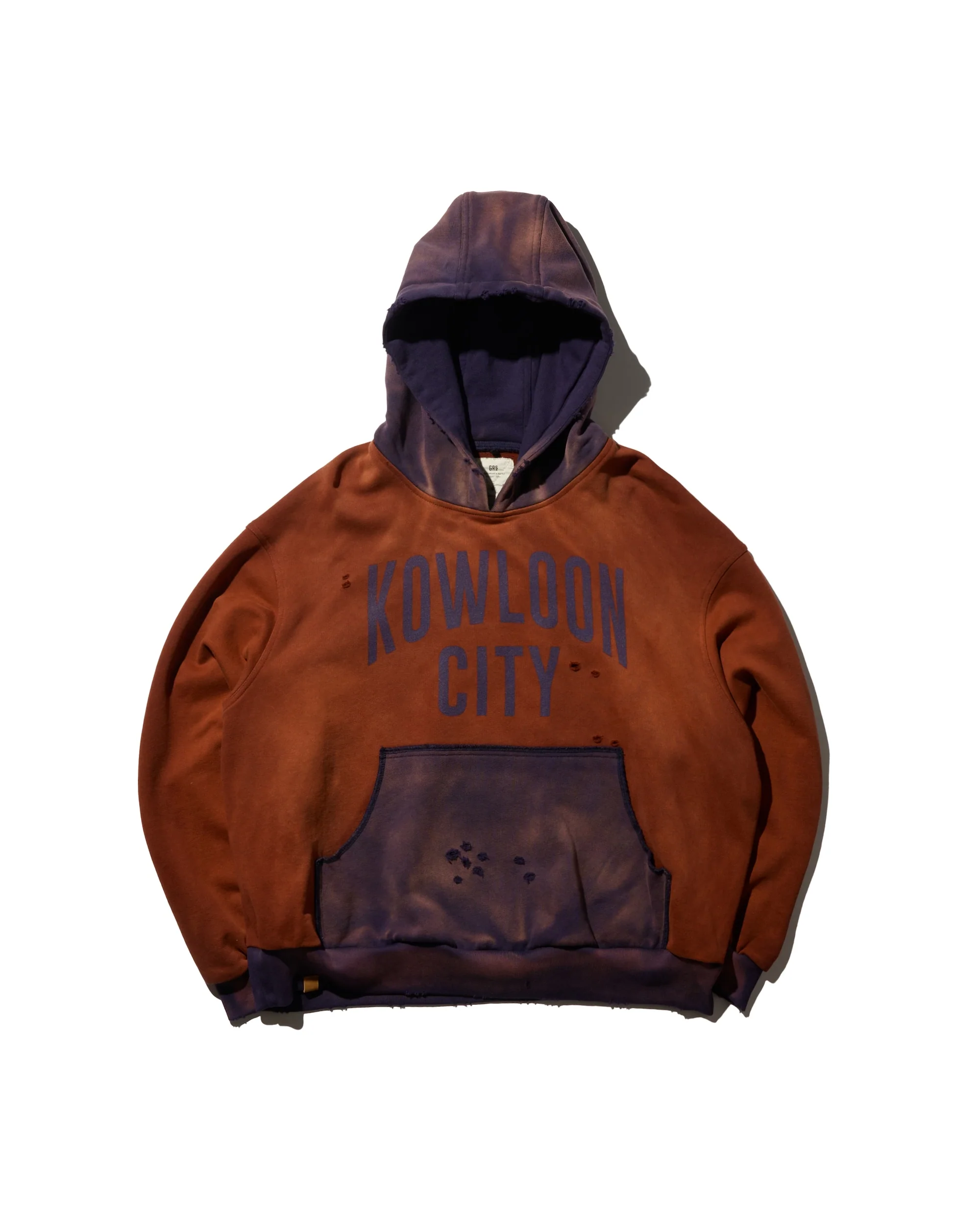 GRS DISTRESSED "KOWLOON CITY" TWO TONE HOODIES HD-00010-BR