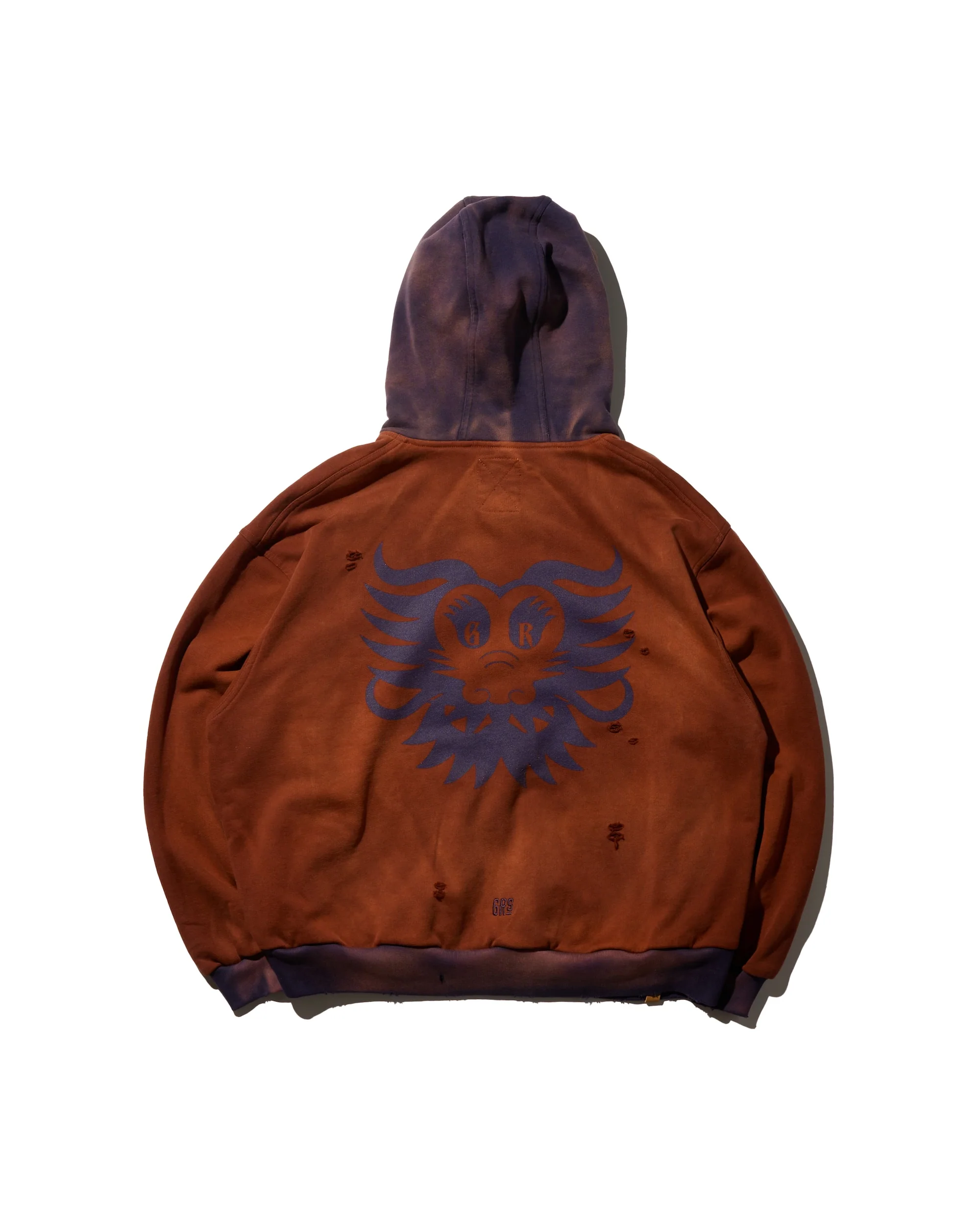 GRS DISTRESSED "KOWLOON CITY" TWO TONE HOODIES HD-00010-BR