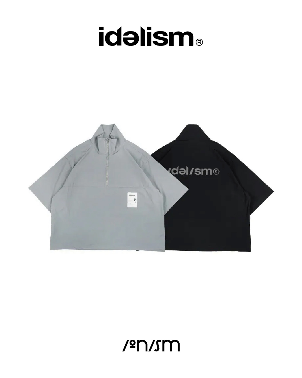 idealism x ionism 立領短袖T 聯名款 黑/灰 25 A/W Pullover Shirt