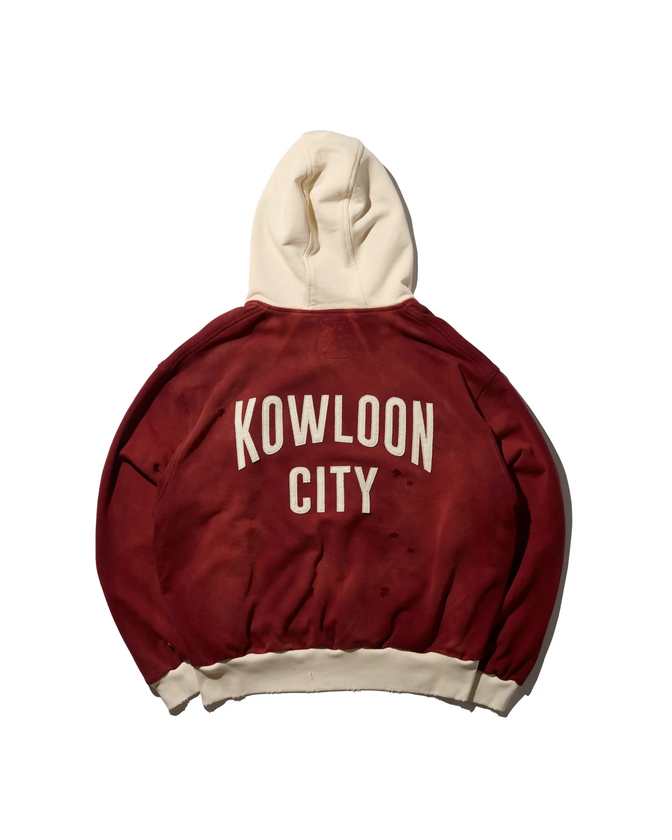 GRS DISTRESSED"KN" TWO TONE HOODIES HD-0009-RD