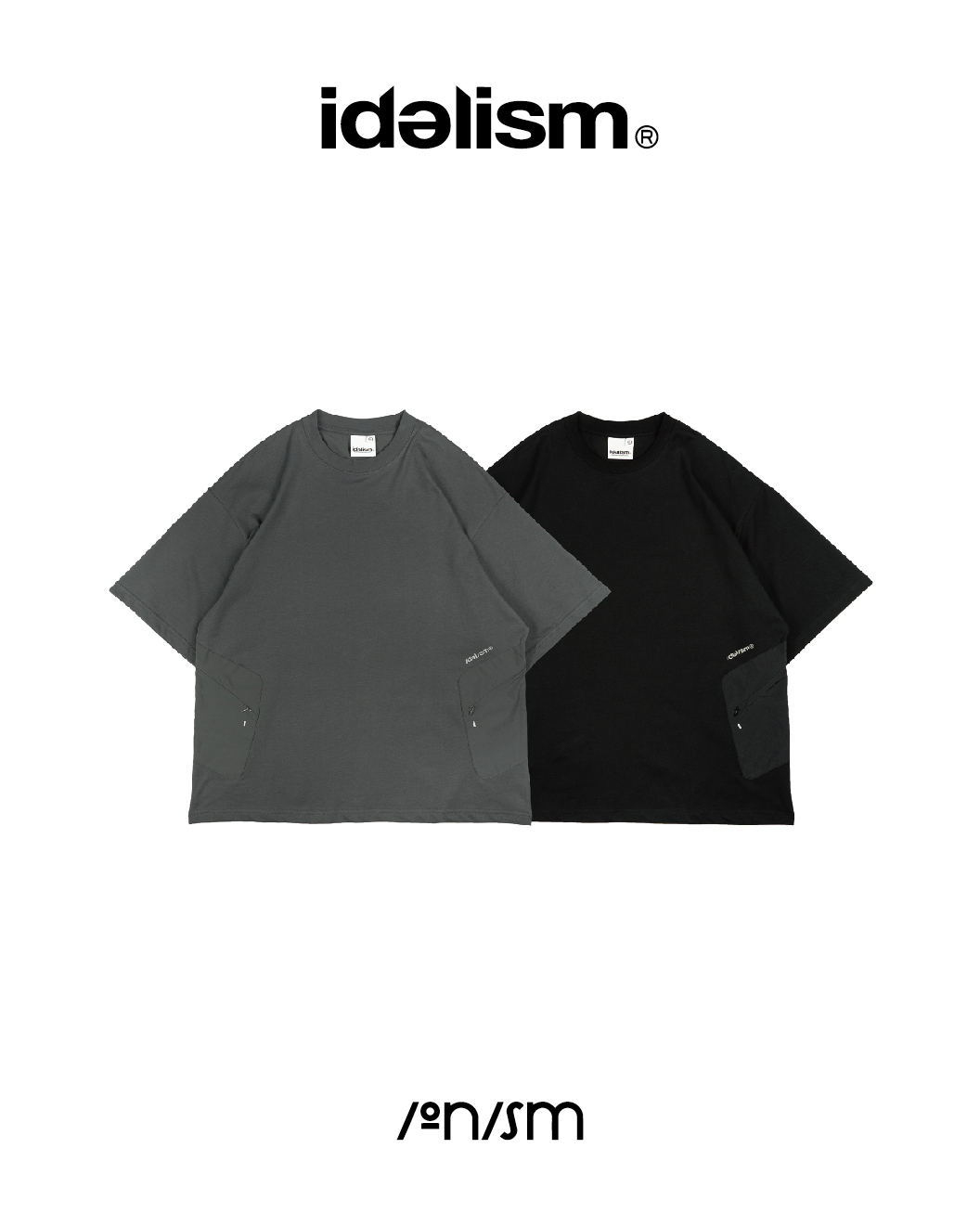 idealism x ionism 口袋短袖T 聯名款 黑/灰 25 A/W Patch Pockets Tee