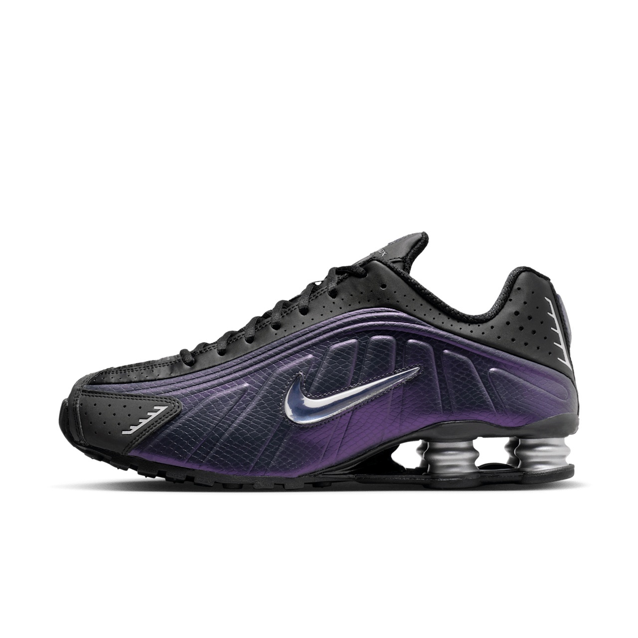 Nike Shox R4 Black Metallic Silver Purple Dynasty 黑紫 金屬 彈簧鞋 休閒鞋 運動鞋 男鞋 IO4546-002