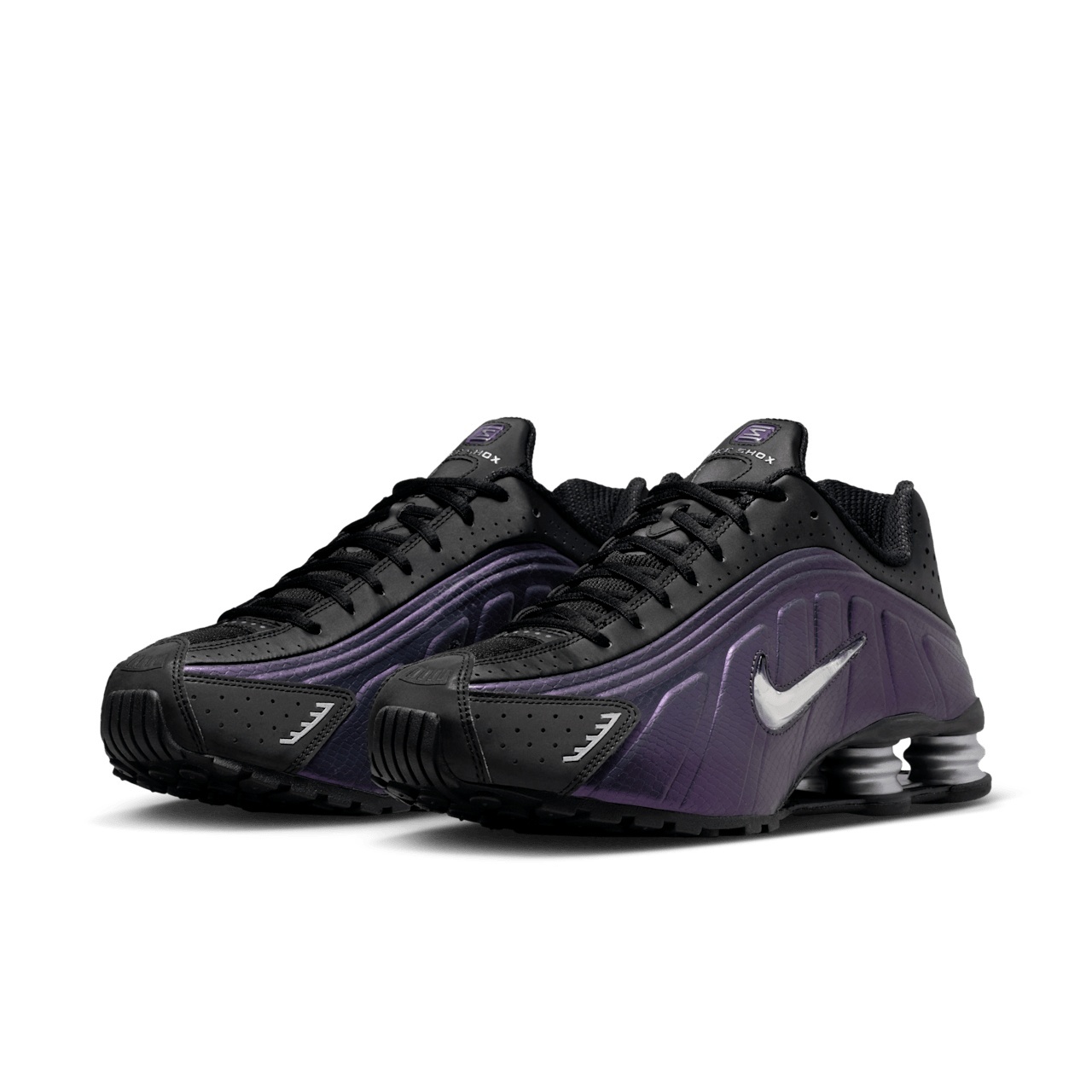 Nike Shox R4 Black Metallic Silver Purple Dynasty 黑紫 金屬 彈簧鞋 休閒鞋 運動鞋 男鞋 IO4546-002