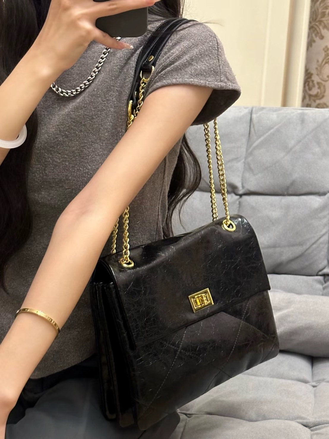 VENOF 鏈條 牛皮 信封包