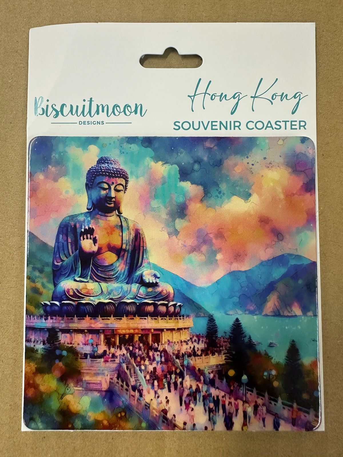 BISCUITMOON DESIGNS drinks coaster - big buddha