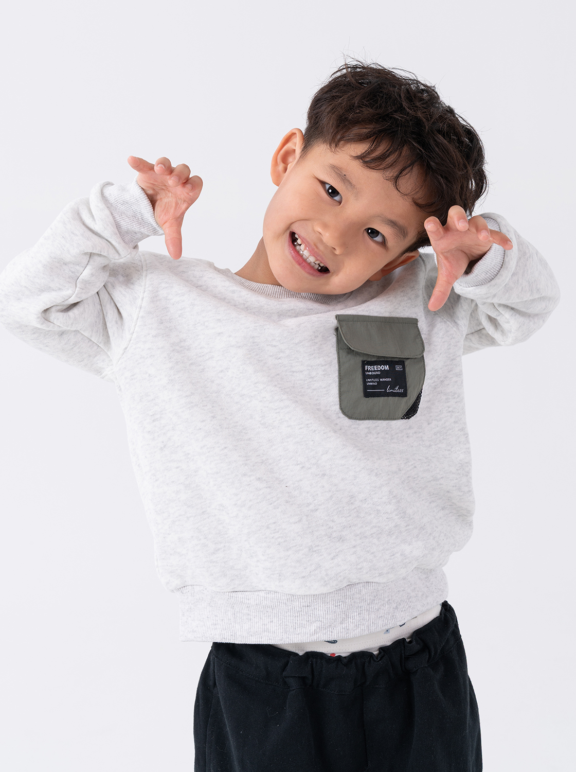 工裝口袋大學TEE【童裝】【親子款】