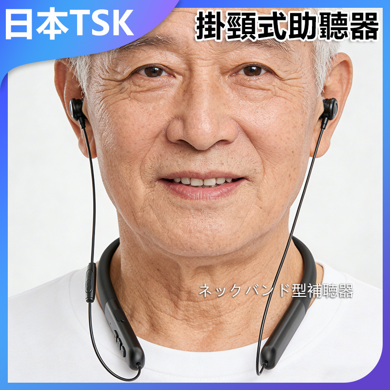 日本TSK 老人專用助聽器掛頸式藍牙便攜智能降噪高功率聲音擴大器輔助器 P4044