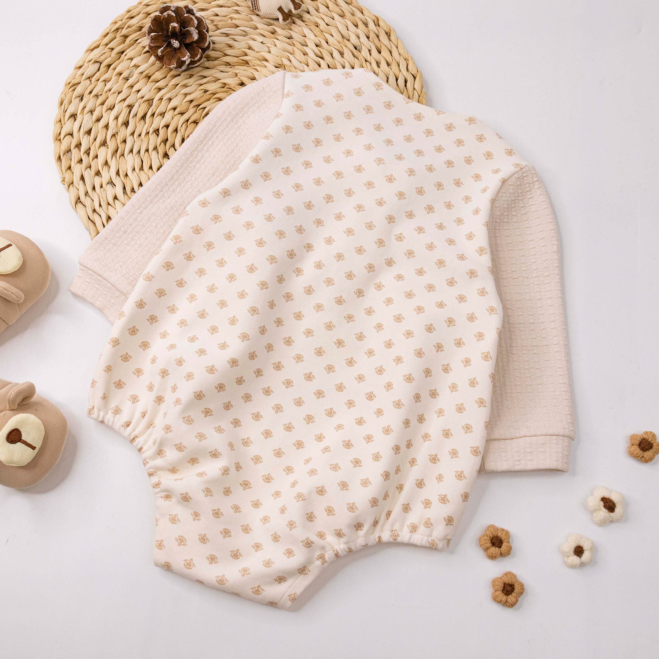 純淨系列【T3080】氣質小花朵假兩件包屁衣