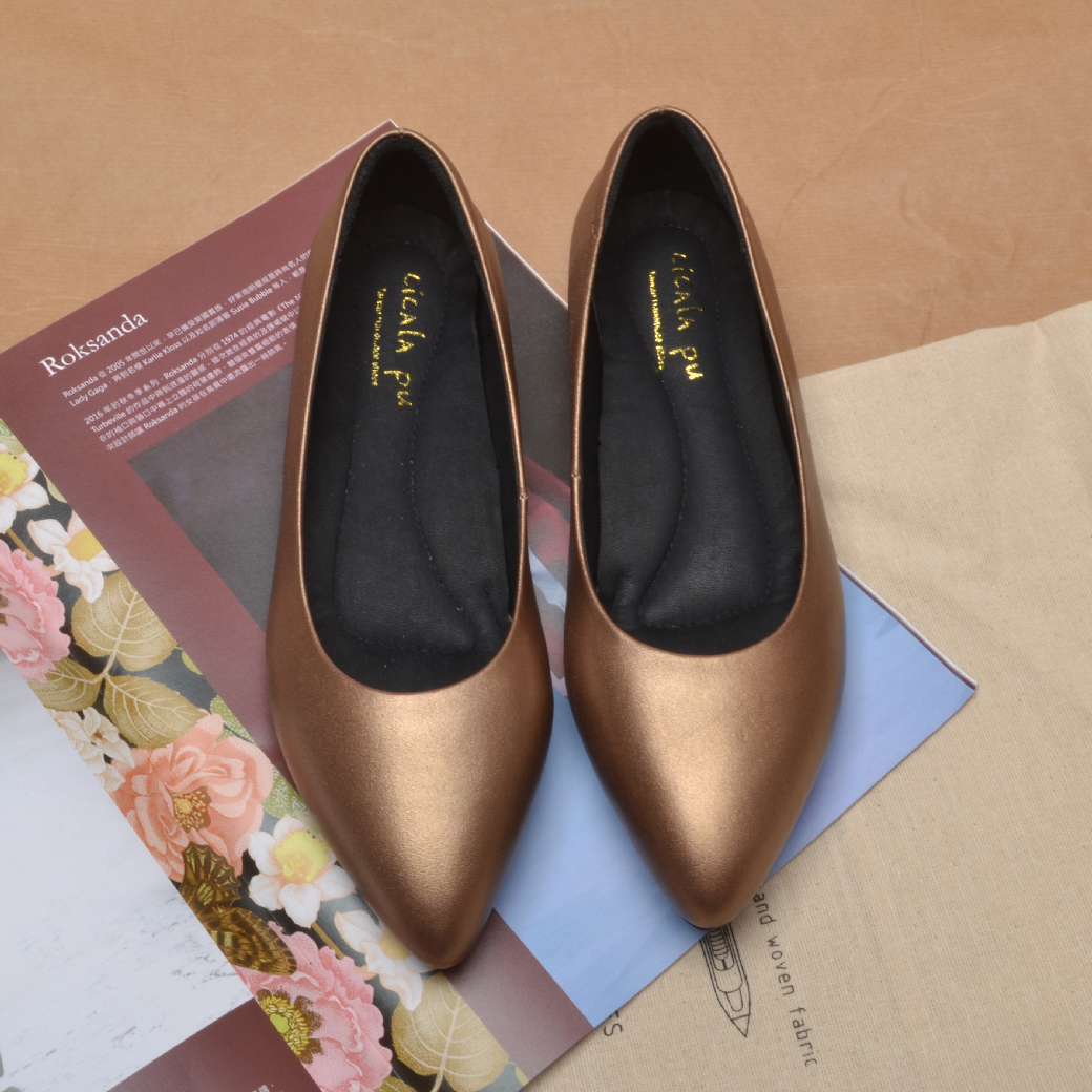 842 霧金 尖頭平底鞋