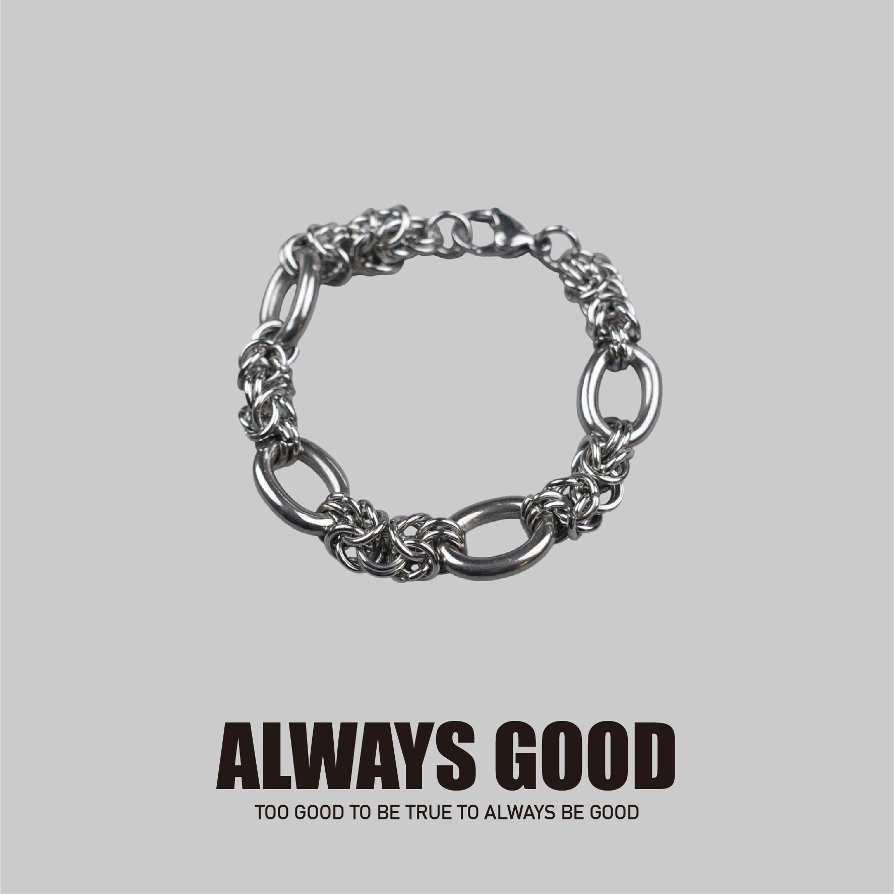 『Always_Good』粗細疊加 環形 手鏈